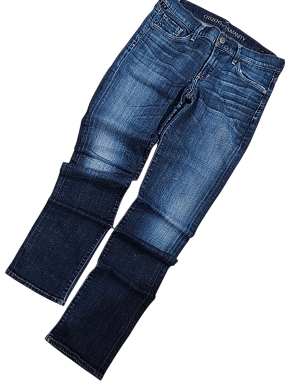 Citizens of Humanity Dark Wash Distressed Straight Leg Denim Jeans Size 28